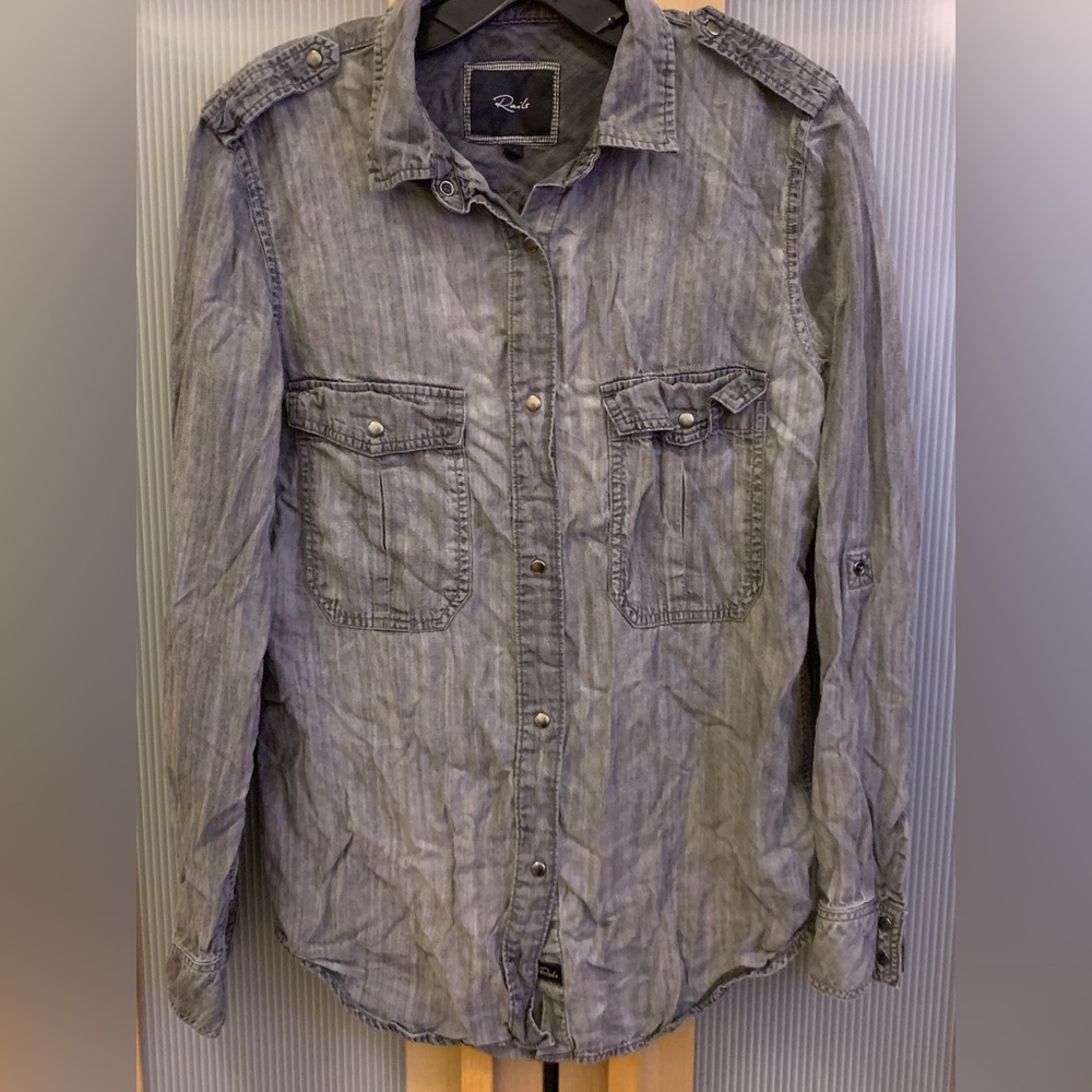 Rails chambray grey button down shirt Size XS